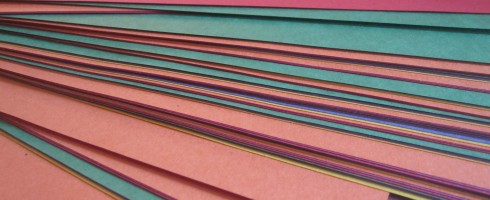 rainbow of construction paper