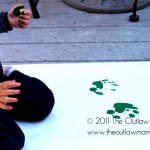 painting with brushes, balls and bodies