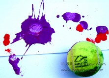 painting with brushes, balls and bodies