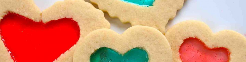 stained glass heart cookies