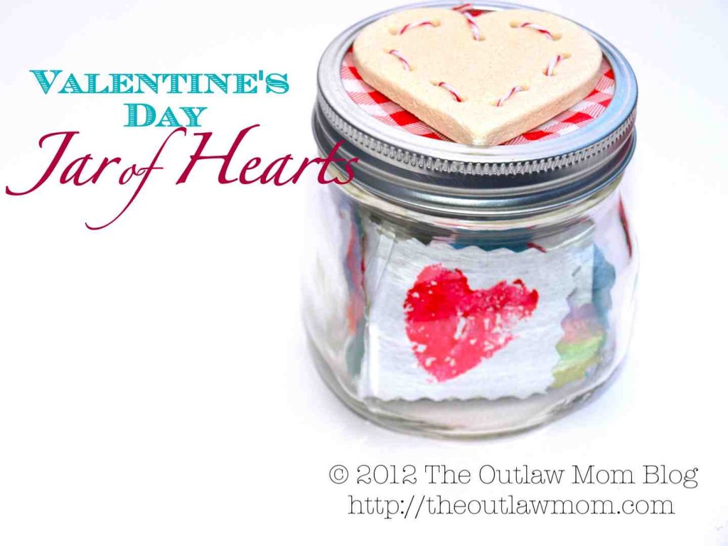 valentine's day jar of hearts