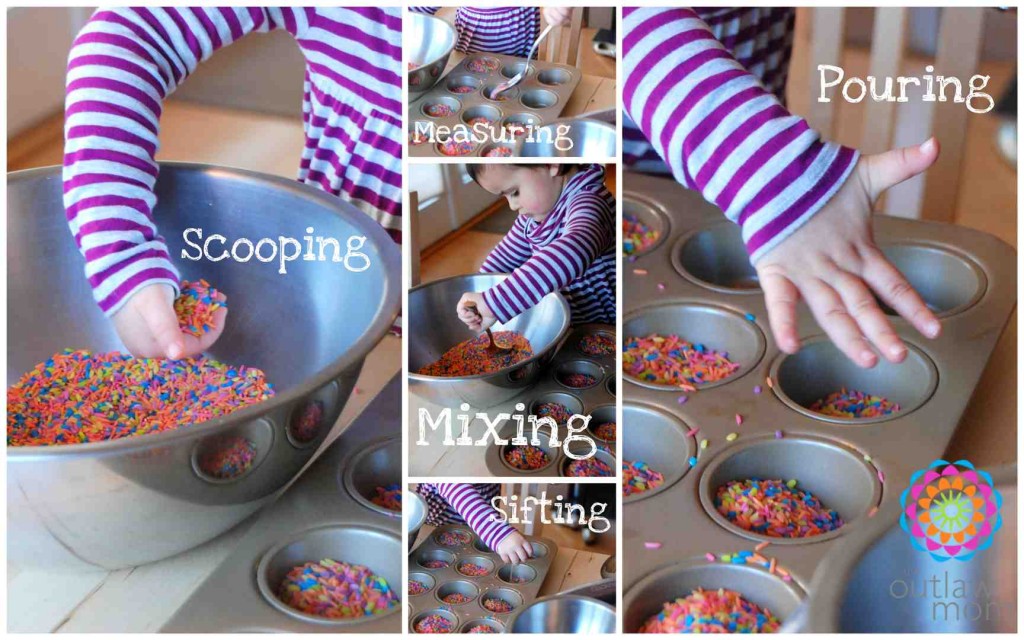 fine motor skills and sensory play rainbow rice activities