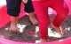children's feet in mud