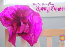 toddler tissue paper and pipe cleaner spring flowers tutorial