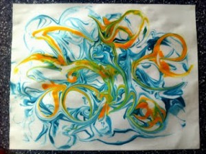 marbled shaving foam painting