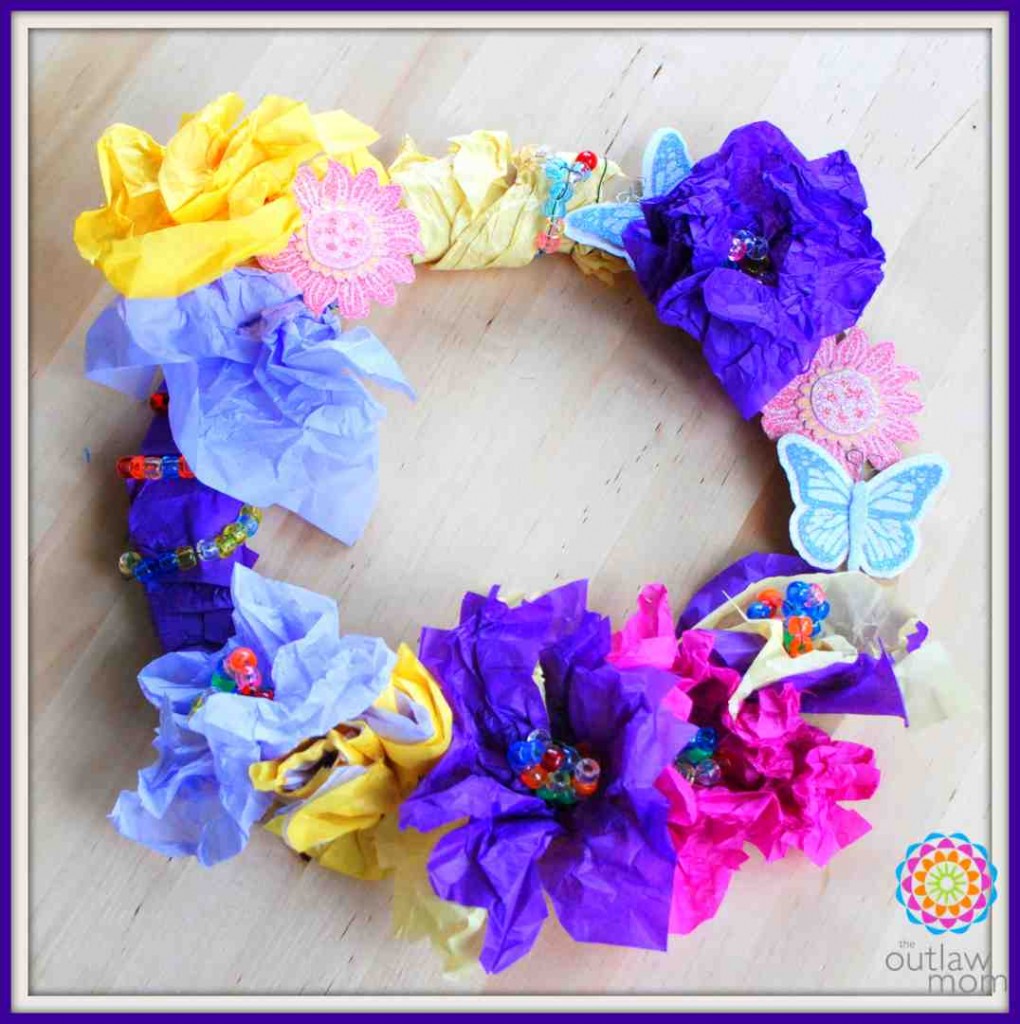 paper tissue flower wreath
