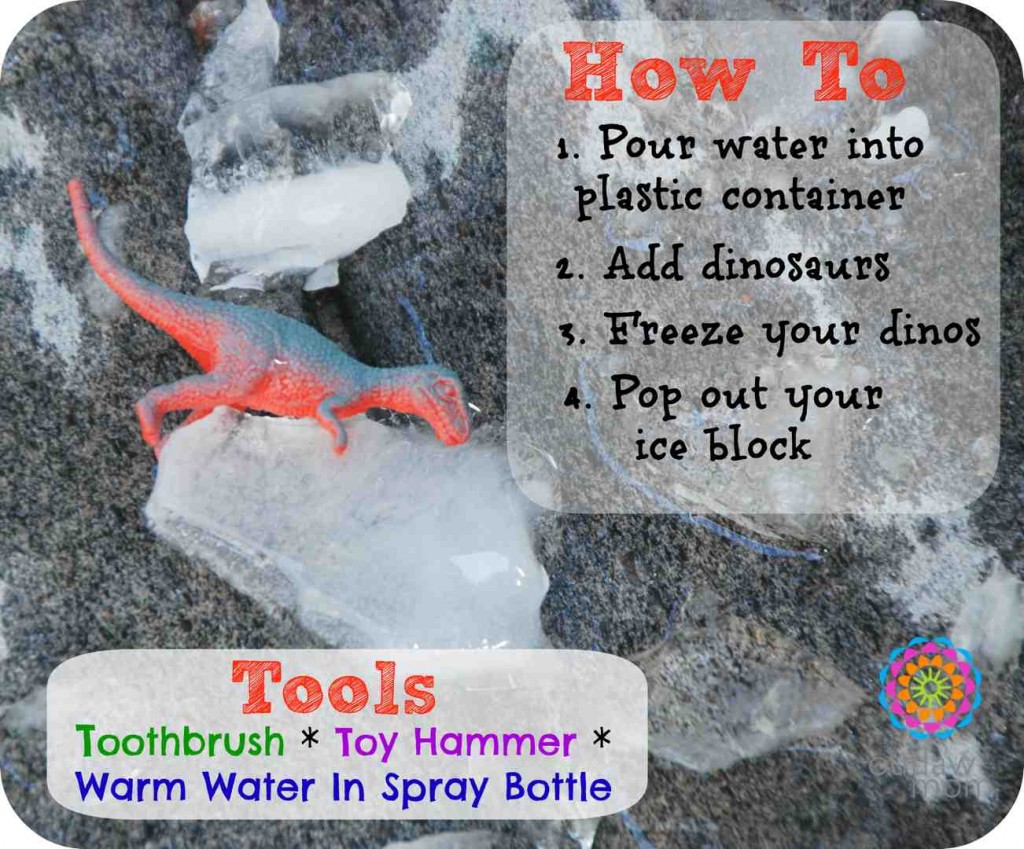 dinosaur ice excavation activity for kids