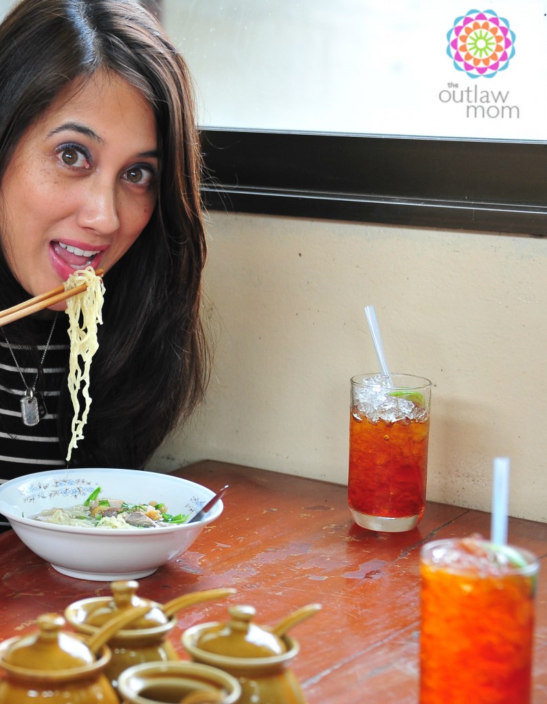 Outlaw Mom Eating Guey Tiew in Thailand