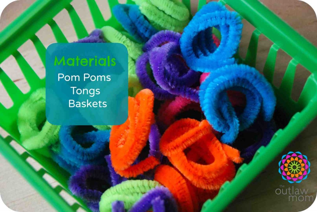 Fine Motor Activity: Transferring Pom Poms with Tongs