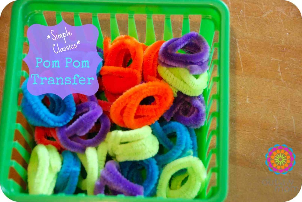Fine Motor Activity: Transferring Pom Poms with Tongs