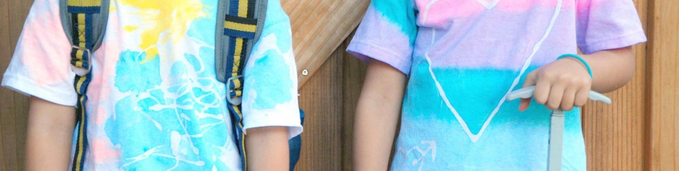 DIY Batik Shirts with Glue for Kids